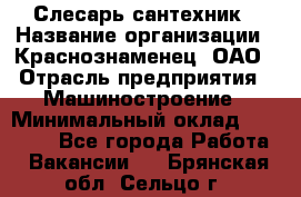 Слесарь-сантехник › Название организации ­ Краснознаменец, ОАО › Отрасль предприятия ­ Машиностроение › Минимальный оклад ­ 24 000 - Все города Работа » Вакансии   . Брянская обл.,Сельцо г.